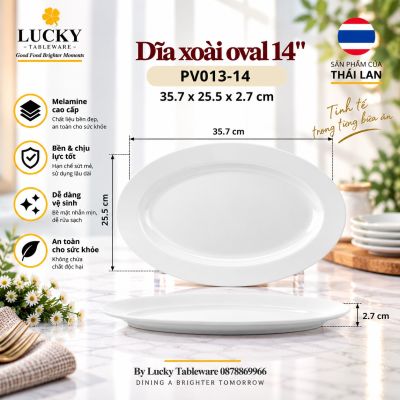Dĩa xoài oval 14