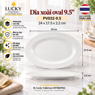 Dĩa xoài oval 9.5