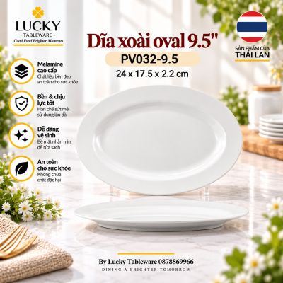 Dĩa xoài oval 9.5