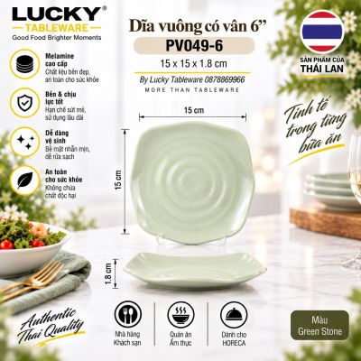 Dĩa vuông có vân 6