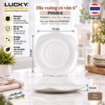Dĩa vuông có vân 6