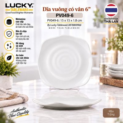 Dĩa vuông có vân 6