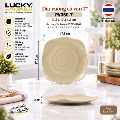 Dĩa vuông có vân 7