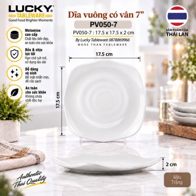 Dĩa vuông có vân 7