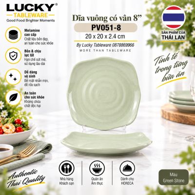 Dĩa vuông có vân 8