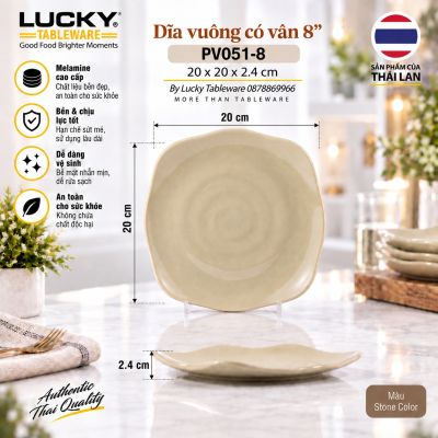 Dĩa vuông có vân 8