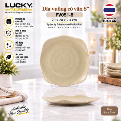 Dĩa vuông có vân 8