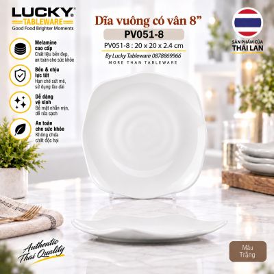 Dĩa vuông có vân 8