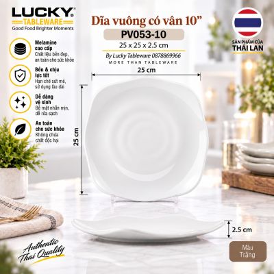 Dĩa vuông có vân 10