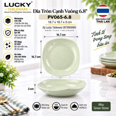 Dĩa Tròn Cạnh Vuông 6.8