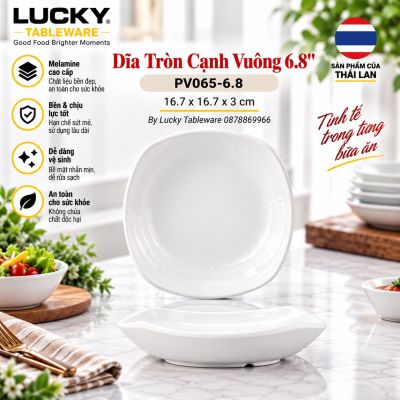 Dĩa Tròn Cạnh Vuông 6.8