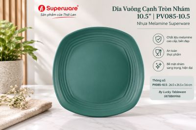 Dĩa vuông cạnh tròn nhám 10.5