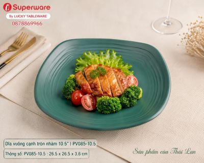 Dĩa vuông cạnh tròn nhám 10.5