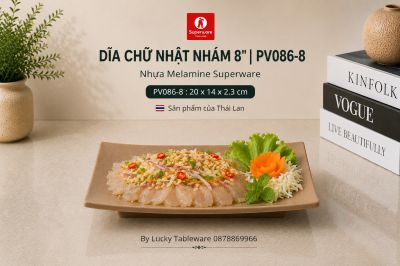 Dĩa Chữ Nhật Nhám 8