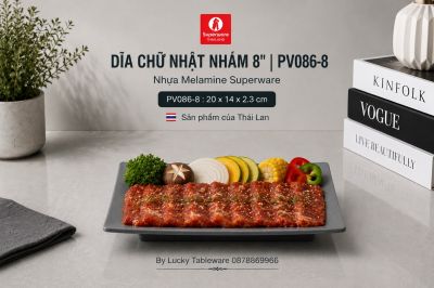 Dĩa Chữ Nhật Nhám 8