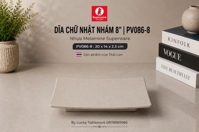 Dĩa Chữ Nhật Nhám 8