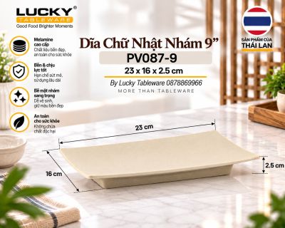 Dĩa Chữ Nhật Nhám 9