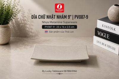 Dĩa Chữ Nhật Nhám 9