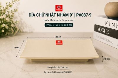 Dĩa Chữ Nhật Nhám 9