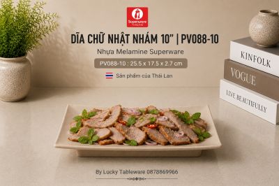 Dĩa Chữ Nhật Nhám 10