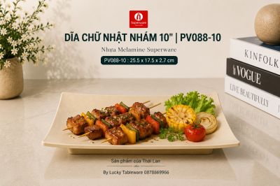 Dĩa Chữ Nhật Nhám 10