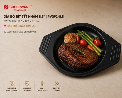Dĩa Bò Bít Tết Nhám 8.5