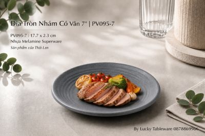 Dĩa Tròn Nhám Có Vân 7