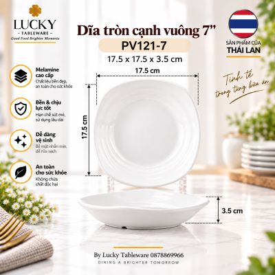 Dĩa tròn cạnh vuông 7
