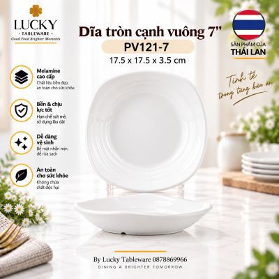 Dĩa tròn cạnh vuông 7