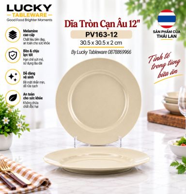 Dĩa Tròn Cạn Âu 12'' | PV163-12