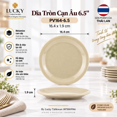 Dĩa Tròn Cạn Âu 6.5'' | PV164-6.5