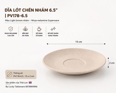 Dĩa Lót Chén Nhám 6.5