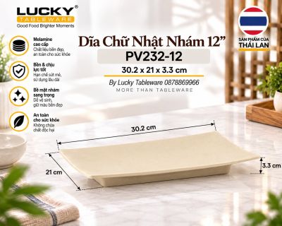 Dĩa Chữ Nhật Nhám 12