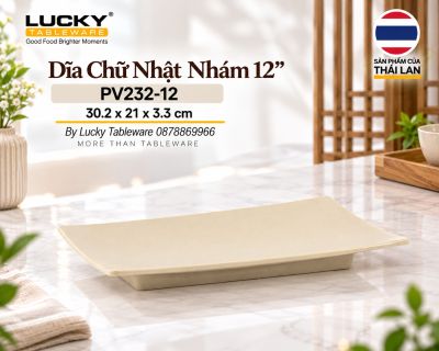 Dĩa Chữ Nhật Nhám 12