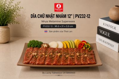 Dĩa Chữ Nhật Nhám 12
