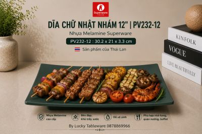 Dĩa Chữ Nhật Nhám 12