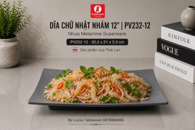 Dĩa Chữ Nhật Nhám 12