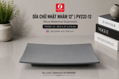 Dĩa Chữ Nhật Nhám 12