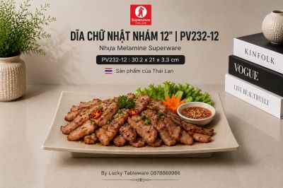 Dĩa Chữ Nhật Nhám 12