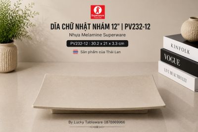 Dĩa Chữ Nhật Nhám 12