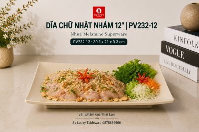 Dĩa Chữ Nhật Nhám 12