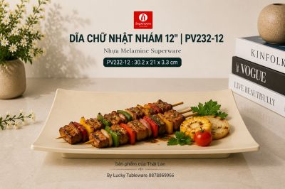 Dĩa Chữ Nhật Nhám 12