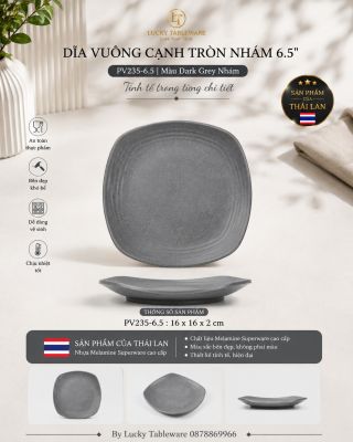 Dĩa vuông cạnh tròn nhám 6.5