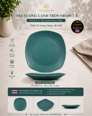Dĩa vuông cạnh tròn nhám 7.5