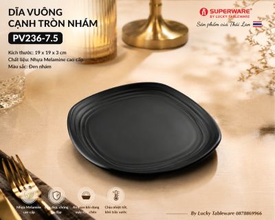 Dĩa vuông cạnh tròn nhám 7.5