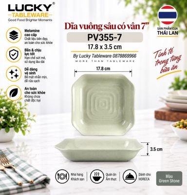 Dĩa vuông sâu có vân 7