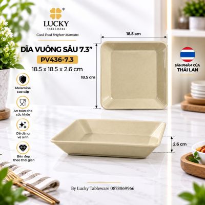 Dĩa Vuông Sâu 7.3