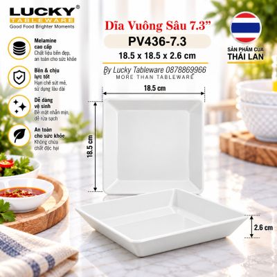 Dĩa Vuông Sâu 7.3