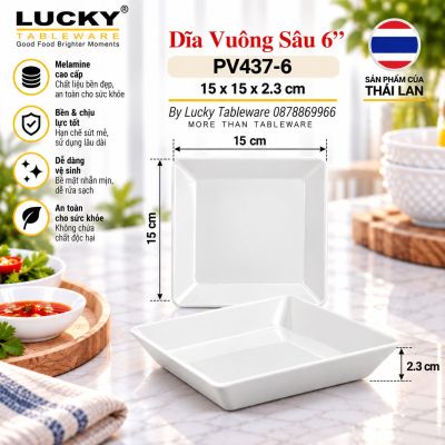 Dĩa Vuông Sâu 6