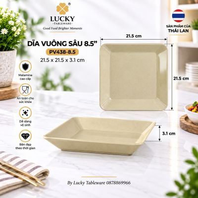 Dĩa Vuông Sâu 8.5